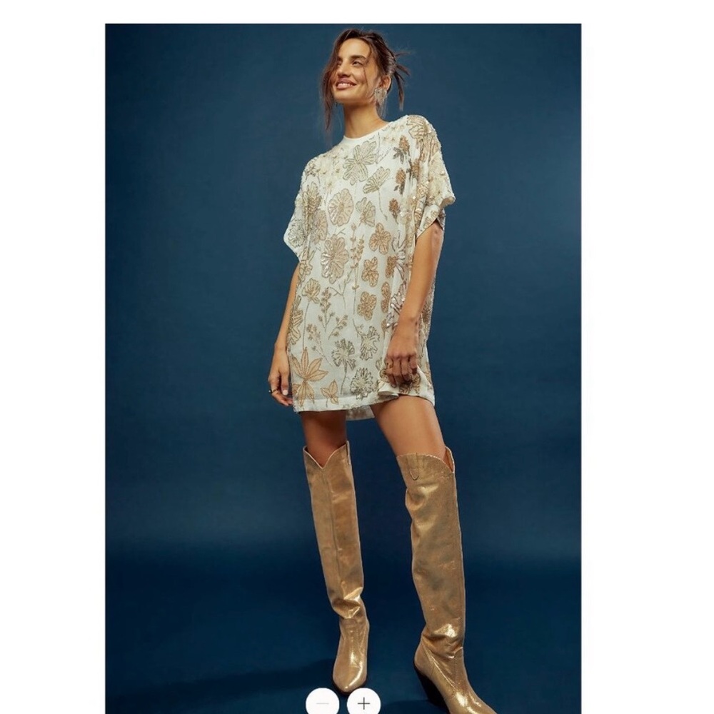 Sold out Free People Jewel Mini Dress Snow White Combo Size: S